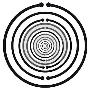 Lakhovsky Multiwave Oscillator Resonator Antenna, Scalar Wave Emitter for Harmonization - Vector Design - Black and White photo