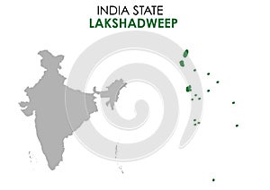 Lakshadweep map of Indian state. Lakshadweep map vector illustration. White background