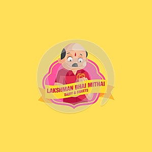 Lakshman bhai mithai dairy and sweets vector mascot logo