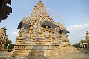LAKSHMANA TEMPLE, Facade - Back view - Wall and Shikara, Western Group, Khajuraho, Madhya Pradesh, UNESCO World Heritage Site