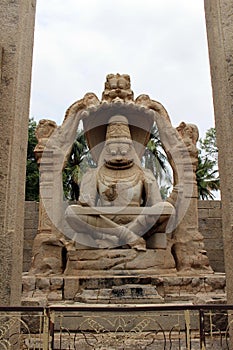 The Lakshmi Narasimha and Badavilinga Temple, in Hampi