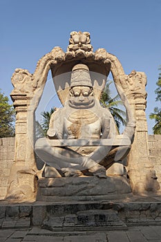 Lakshmi Narasimha statue at Hampi, Karnataka, India