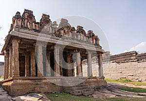 Laksmi shrine with Mandapam at Malyavanta Raghunatha Temple, Hampi, Karnataka, India