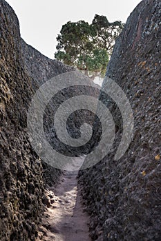 Lalibela, Ethiopia. Famous Rock-Hewn Church of Saint George - Bete Giyorgis