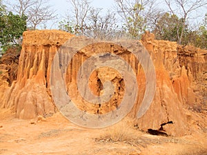 Lalu Park in Sakaeo province, Thailand, due to soil erosion has produced stranges shapes