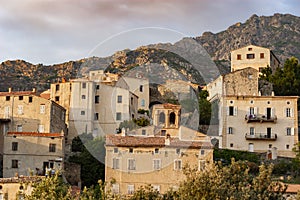 Lama, a hilltop town nestled in the mountains. Balagne,Corsica, France. Lama, a picturesque hillside village in Balagne, Corsica