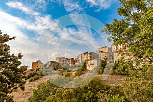 Lama, a hilltop town nestled in the mountains. Balagne,Corsica, France. Lama, a picturesque hillside village in Balagne, Corsica