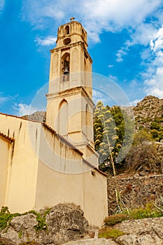 Lama, a hilltop town nestled in the mountains. Balagne,Corsica, France. Lama, a picturesque hillside village in Balagne, Corsica