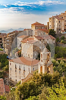 Lama, a hilltop town nestled in the mountains. Balagne,Corsica, France. Lama, a picturesque hillside village in Balagne, Corsica