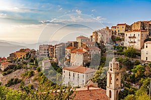 Lama, a hilltop town nestled in the mountains. Balagne,Corsica, France. Lama, a picturesque hillside village in Balagne, Corsica