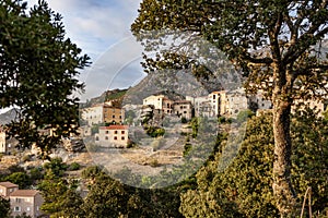 Lama, a hilltop town nestled in the mountains. Balagne,Corsica, France. Lama, a picturesque hillside village in Balagne, Corsica