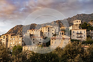 Lama, a hilltop town nestled in the mountains. Balagne,Corsica, France. Lama, a picturesque hillside village in Balagne, Corsica