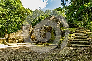 Lamanai archaeological reserve mayan Mast Temple in Belize