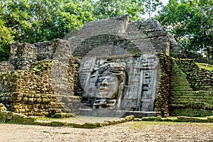 Lamanai archaeological reserve mayan Mast Temple in Belize photo