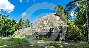 Lamanai archaeological reserve mayan ruins High Temple Belize photo
