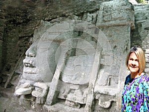 Lamanai Mask Temple, Belize, Central America photo