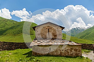 Lamaria old church in village Ushguli