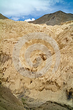 Lamayuru moonland - Picturesque lifeless mountain landscape on a section of the Leh-Kargil route in the Himalayas