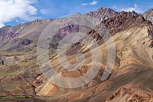 Lamayuru moonland - Picturesque lifeless mountain landscape on a section of the Leh-Kargil route in the Himalayas in the vicinity