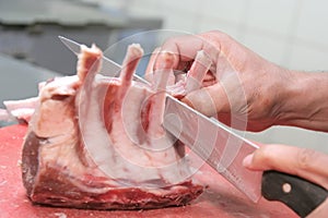 Lamb chop meat