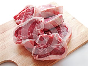 Lamb Chops On Chopping Board