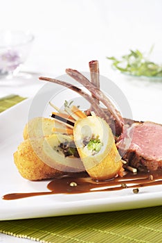 Lamb chops with potato croquettes