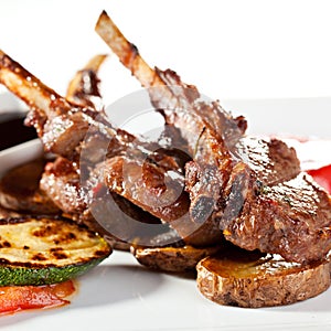 Lamb Chops and Vegetables