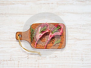 Lamb Chops with Wooden Chopping Board