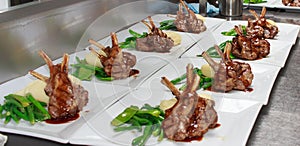 Lamb Cutlets with Mash and Greens for function catering