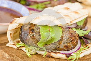 Lamb Kebabs in Flatbread