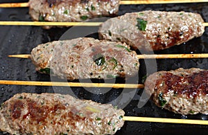 Lamb Kofta on a grill plate