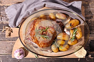 Lamb meat and potato