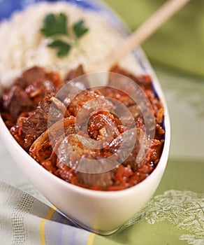 Lamb saut with curry