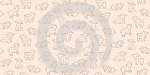 Lamb Seamless Pattern Sheep Farm Animals Print photo