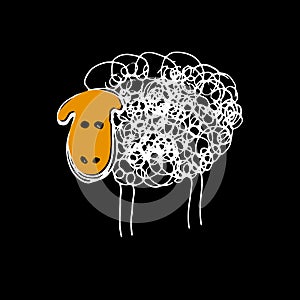 Lamb sheep vector animal illustration cute farm wool mammal whit