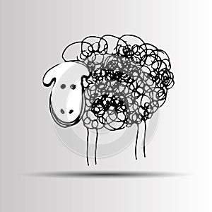 Lamb sheep vector animal illustration cute farm wool mammal whit