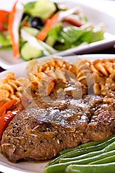 Lamb Steak with macarroni
