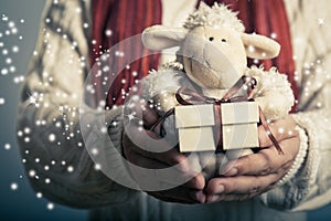 Lamb toy and christmas gift