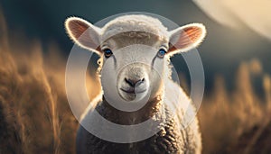 Lamb, young sheep portrait .ai generated