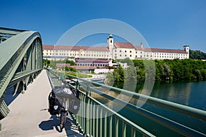 Lambach monastery, Austria. Bicycle travel