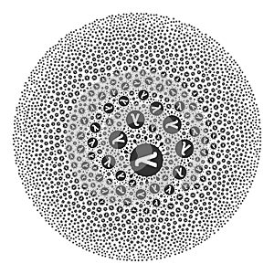 Lambda Covid Virus Icon Round Globula Collage