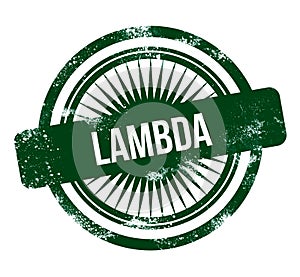 Lambda - green grunge stamp
