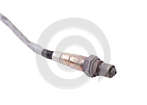 Lambda probe - oxygen sensor device designed to record tamount of remaining oxygen in the exhaust gas of car engine is located in