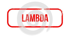 Lambda - red grunge rubber, stamp