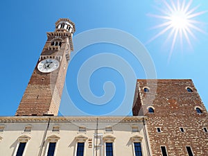 Lamberti Tower Piazza Erbe Verona Italy