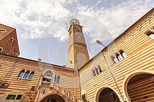Lamberti tower seen from Piazza dei Signori in Verona 2