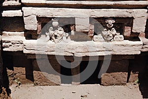 Lambityeco`s tomb, stucco portrait of a Zapotec couple photo