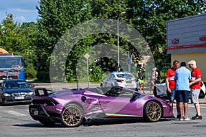 Lamborghini car crash in Riga.