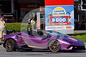 Lamborghini car crash in Riga.