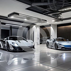 Lamborghini Huracan in showroom of dealership Audi in Moscow